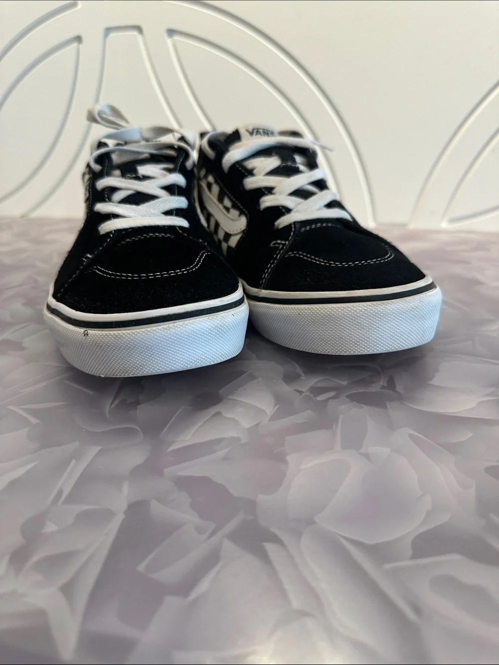 Vans Kids Black & White Checkerboard Skate Sneakers